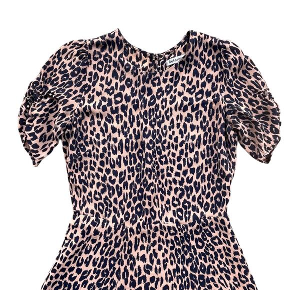 Reformation Gracie Leopard Short Sleeve Mini Dress 8 - Picture 4 of 8